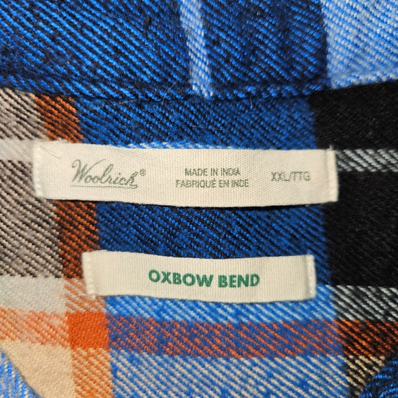 Woolrich Oxbow Bend Plaid Flannel Shirt Jacket Blue Multi XXL Womens 100% cotton - Picture 2 of 5